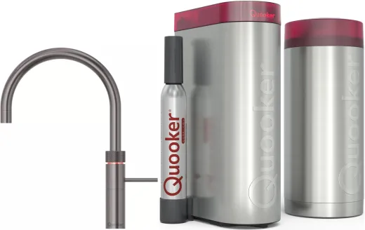 QUOOKER FUSION Round Gunmetal PVD COMBI (+) B mit CUBE 2 *Der Wasserhahn, der alles kann! (COMBI+FNRGMECUBE)