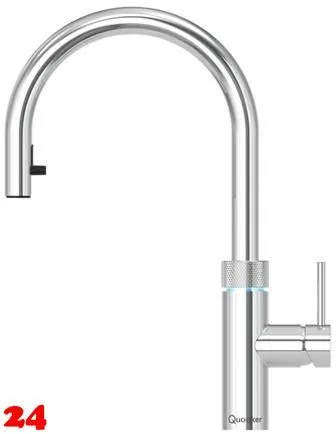 QUOOKER FLEX ROUND Zugauslauf Chrom Kchenarmatur mit 5 in 1 Funktion und elektronischer Steuerung (FXRCHR) {NUR Armatur}