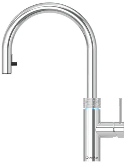 QUOOKER FLEX ROUND Zugauslauf Chrom Kchenarmatur mit 5 in 1 Funktion und elektronischer Steuerung (FXRCHR) {NUR Armatur}
