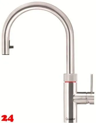 QUOOKER FLEX ROUND Zugauslauf Edelstahl Kchenarmatur mit 5 in 1 Funktion und elektronischer Steuerung (FXRSST) {NUR Armatur}