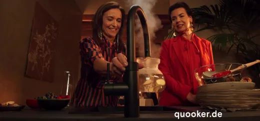 QUOOKER FLEX ROUND Zugauslauf Schwarz matt PVD Kchenarmatur mit 5 in 1 Funktion und elektronischer Steuerung (FXRBLK) {NUR Armatur}