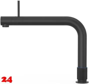 QUOOKER FRONT Festauslauf Schwarz matt PVD Kchenarmatur mit 5 in 1 Funktion und elektronischer Steuerung (FTBLK) {NUR Armatur}