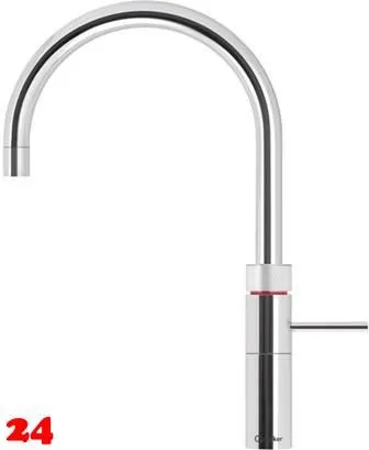 QUOOKER FUSION Round Festauslauf Chrom Kchenarmatur mit 5 in 1 Funktion und elektronischer Steuerung (FNRCHR) {NUR Armatur}