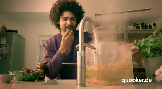 QUOOKER FUSION Round Festauslauf Gunmetal PVD Kchenarmatur mit 5 in 1 Funktion und elektronischer Steuerung (FNRGME) {NUR Armatur}