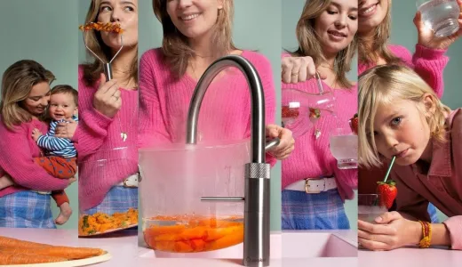 QUOOKER FUSION Round Festauslauf Gunmetal PVD Kchenarmatur mit 5 in 1 Funktion und elektronischer Steuerung (FNRGME) {NUR Armatur}