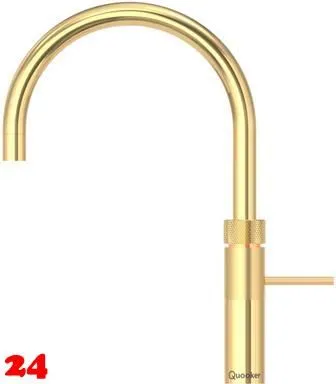 QUOOKER FUSION Round Festauslauf Gold Edition Kchenarmatur mit 5 in 1 Funktion und elektronischer Steuerung (FNRGLD) {NUR Armatur}