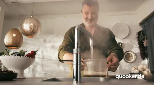 ✅ QUOOKER FUSION Square Festauslauf Chrom Kchenarmatur mit 5 in 1 Funktion und elektronischer Steuerung (FNSCHR) {NUR Armatur}