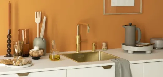 QUOOKER FUSION Square Festauslauf Gold Edition Kchenarmatur mit 5 in 1 Funktion und elektronischer Steuerung (FNSGLD) {NUR Armatur}