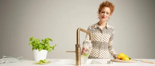 QUOOKER FUSION Square Festauslauf Messing Patina Kchenarmatur mit 5 in 1 Funktion und elektronischer Steuerung (FNSPTB) {NUR Armatur}