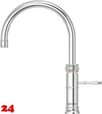 QUOOKER CLASSIC FUSION Round Festauslauf Chrom Kchenarmatur mit 5 in 1 Funktion und elektronischer Steuerung Nostalgieoptik (CFNRCHR) {NUR Armatur}