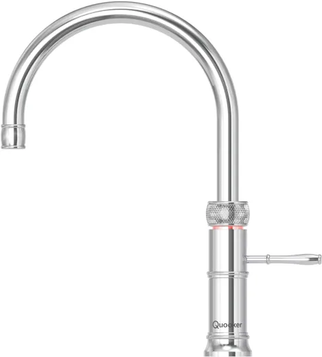 QUOOKER CLASSIC FUSION Round Festauslauf Chrom Kchenarmatur mit 5 in 1 Funktion und elektronischer Steuerung Nostalgieoptik (CFNRCHR) {NUR Armatur}