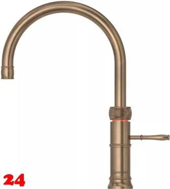 QUOOKER CLASSIC FUSION Round Festauslauf Messing Patina Kchenarmatur mit 5 in 1 Funktion und elektronischer Steuerung Nostalgieoptik (CFNRPTB) {NUR Armatur}