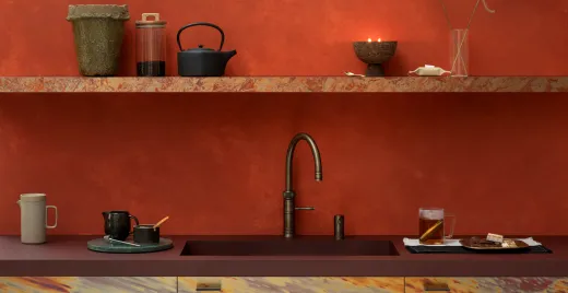 QUOOKER CLASSIC FUSION Round Festauslauf Messing Patina Kchenarmatur mit 5 in 1 Funktion und elektronischer Steuerung Nostalgieoptik (CFNRPTB) {NUR Armatur}