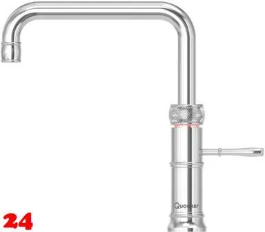 QUOOKER CLASSIC FUSION Square Festauslauf Chrom Kchenarmatur mit 5 in 1 Funktion und elektronischer Steuerung Nostalgieoptik (CFNSCHR) {NUR Armatur}