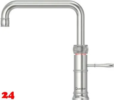 QUOOKER CLASSIC FUSION Square Festauslauf Voll Edelstahl Kchenarmatur mit 5 in 1 Funktion und elektronischer Steuerung Nostalgieoptik (CFNSSST) {NUR Armatur}