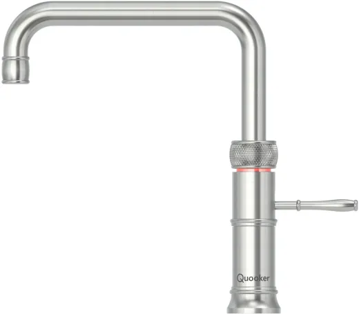 QUOOKER CLASSIC FUSION Square Festauslauf Voll Edelstahl Kchenarmatur mit 5 in 1 Funktion und elektronischer Steuerung Nostalgieoptik (CFNSSST) {NUR Armatur}
