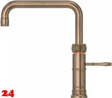 QUOOKER CLASSIC FUSION Square Festauslauf Messing Patina Kchenarmatur mit 5 in 1 Funktion und elektronischer Steuerung Nostalgieoptik (CFNSPTB) {NUR Armatur}