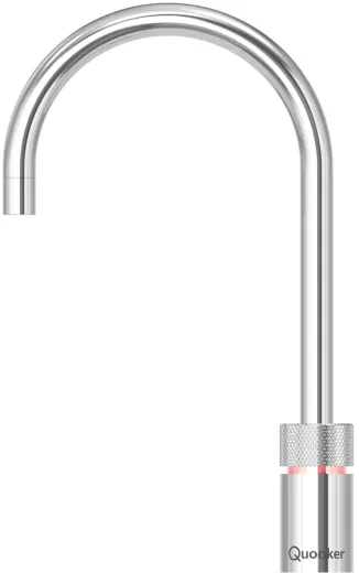 QUOOKER NORDIC Round Festauslauf Chrom Single Tap mit 3 in 1 Funktion und elektronischer Steuerung (NSRCHR) {NUR Armatur}