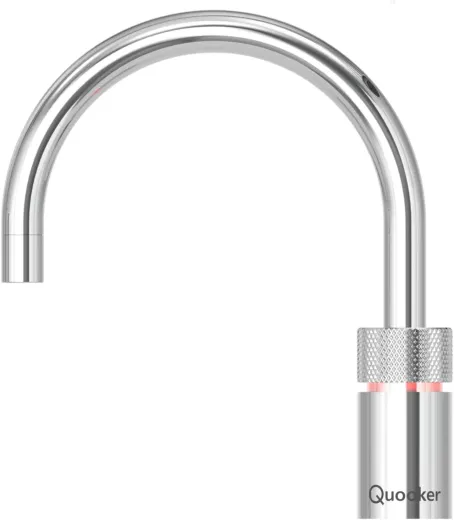 QUOOKER NORDIC Round Festauslauf Chrom Single Tap mit 3 in 1 Funktion und elektronischer Steuerung (NSRCHR) {NUR Armatur}