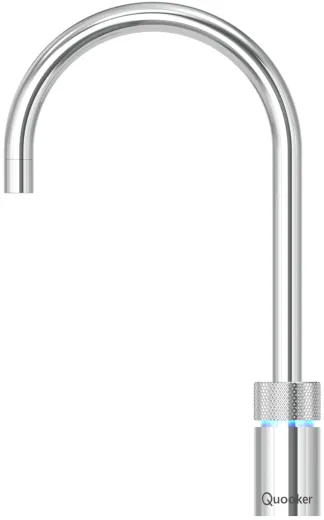QUOOKER NORDIC Round Festauslauf Voll Edelstahl Single Tap mit 3 in 1 Funktion und elektronischer Steuerung (NSRSST) {NUR Armatur}