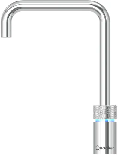 QUOOKER NORDIC Square Festauslauf Chrom Single Tap mit 3 in 1 Funktion und elektronischer Steuerung (NSSCHR) {NUR Armatur}
