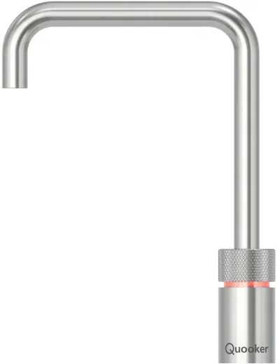 QUOOKER NORDIC Square Festauslauf Voll Edelstahl Single Tap mit 3 in 1 Funktion und elektronischer Steuerung (NSSSST) {NUR Armatur}