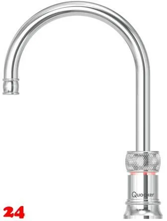 QUOOKER CLASSIC NORDIC Round Festauslauf Chrom Single Tap mit 3 in 1 Funktion und elektronischer Steuerung Nostalgieoptik (CNSRCHR) {NUR Armatur}
