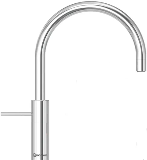 QUOOKER NORDIC Round Kchenarmatur Chrom Einhebelmischer / Spltischarmatur mit Festauslauf 360 schwenkbarer Auslauf (NMRCHR)