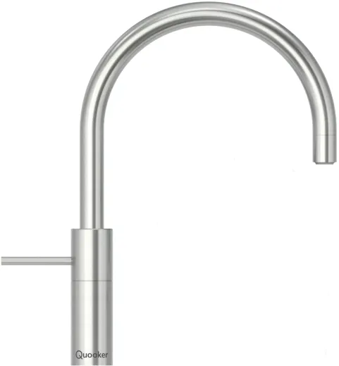 QUOOKER NORDIC Round Kchenarmatur Voll Edelstahl Einhebelmischer / Spltischarmatur mit Festauslauf 360 schwenkbarer Auslauf (NMRSST)