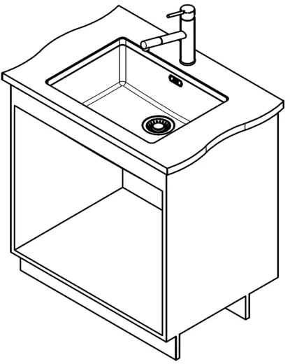FRANKE Kchensple Maris MRX 110-55 Unterbausple (Montage unter die Arbeitsplatte) mit Siebkorb als Drehknopfventil