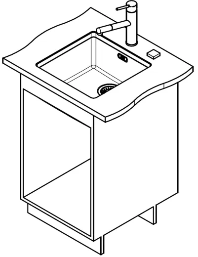 FRANKE Kchensple Maris MRX 110-40 Unterbausple (Montage unter die Arbeitsplatte) mit Siebkorb als Drehknopfventil
