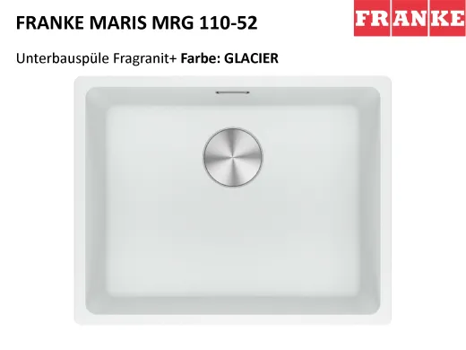 FRANKE Kchensple Maris MRG 110-52 Fragranit+ Granitsple Unterbau (Montage unter die Arbeitsplatte) mit Siebkorb als Stopfenventil