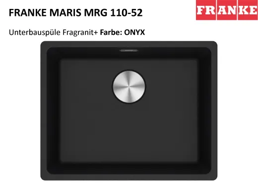 FRANKE Kchensple Maris MRG 110-52 Fragranit+ Granitsple Unterbau (Montage unter die Arbeitsplatte) mit Siebkorb als Druckknopfventil