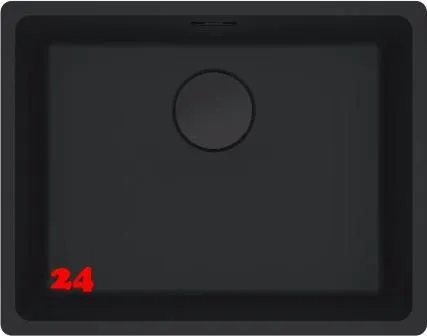 FRANKE Kchensple Maris MRG 110-52 Fragranit+ Granitsple Unterbau (Montage unter die Arbeitsplatte) Black Matt - Black Collection Stopfenventil