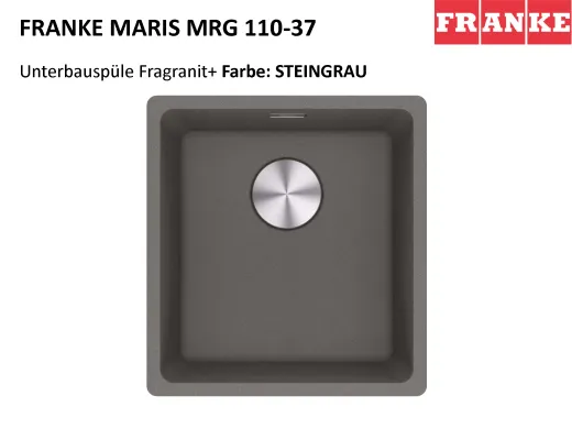FRANKE Kchensple Maris MRG 110-37 Fragranit+ Granitsple Unterbau (Montage unter die Arbeitsplatte) mit Siebkorb als Stopfenventil