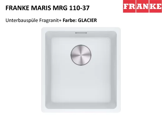 FRANKE Kchensple Maris MRG 110-37 Fragranit+ Granitsple Unterbau (Montage unter die Arbeitsplatte) mit Siebkorb als Druckknopfventil