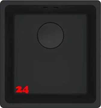 FRANKE Kchensple Maris MRG 110-37 Fragranit+ Granitsple Unterbau (Montage unter die Arbeitsplatte) Black Matt - Black Collection Stopfenventil