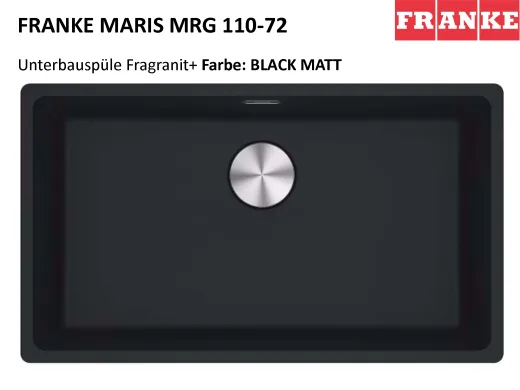 FRANKE Kchensple Maris MRG 110-72 Fragranit+ Granitsple Unterbau (Montage unter die Arbeitsplatte) mit Siebkorb als Stopfenventil