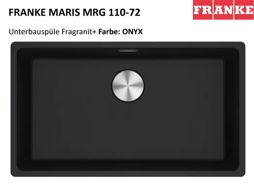 FRANKE Kchensple Maris MRG 110-72 Fragranit+ Granitsple Unterbau (Montage unter die Arbeitsplatte) mit Siebkorb als Druckknopfventil