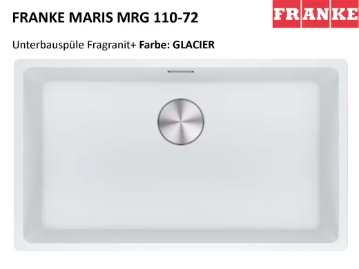 FRANKE Kchensple Maris MRG 110-72 Fragranit+ Granitsple Unterbau (Montage unter die Arbeitsplatte) mit Siebkorb als Druckknopfventil
