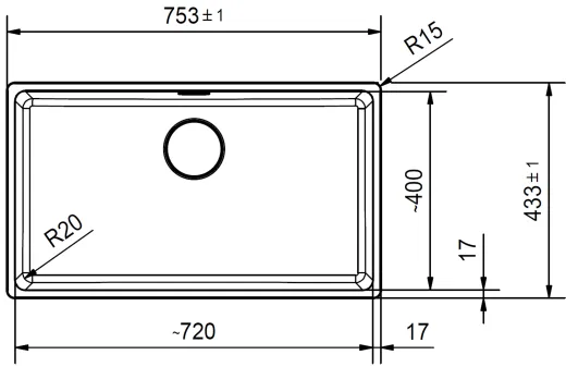 FRANKE Kchensple Maris MRG 110-72 Fragranit+ Granitsple Unterbau (Montage unter die Arbeitsplatte) mit Siebkorb als Druckknopfventil
