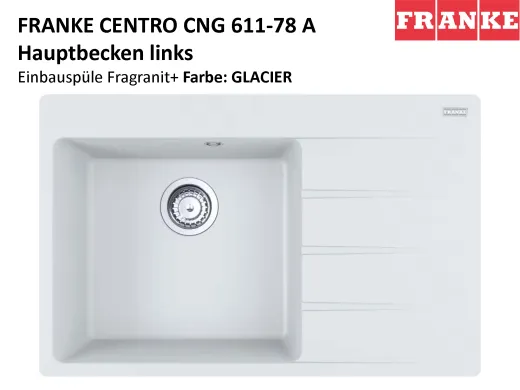 FRANKE Kchensple Centro CNG 611-78A Fragranit+ Einbausple / Granitsple mit Siebkorb als Drehknopfventil