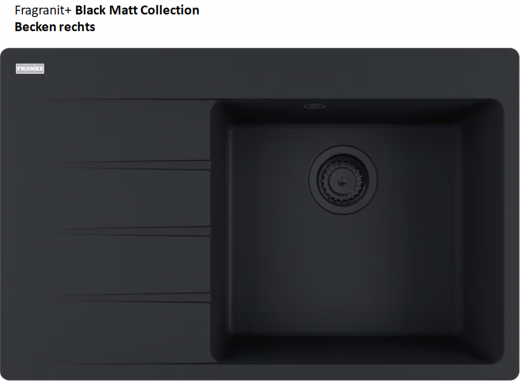 FRANKE Kchensple Centro CNG 611-78A Fragranit+ Einbausple / Granitsple Flchenbndig Black Matt - Black Collection