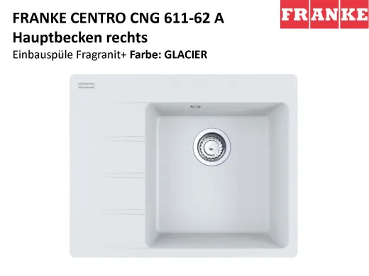 FRANKE Kchensple Centro CNG 611-62A Fragranit+ Einbausple / Granitsple mit Siebkorb als Drehknopfventil