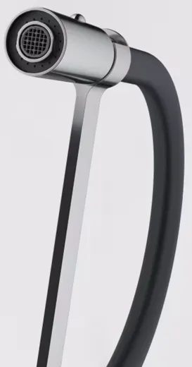 FRANKE Kchenarmatur Lina Semi Pro Einhebelmischer Chrom / Black Matt mit Pendelbrause umstellbar 360 schwenkbarer Auslauf