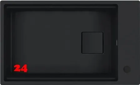 FRANKE Kchensple Kubus 2 KNG 110-62 Fragranit+ Granitsple / Unterbausple (Montage unter die Arbeitsplatte) Black Matt - Black Collection Drehknopfventil