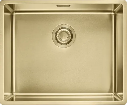 FRANKE Design K�chensp�le Mythos Masterpiece BXM 210/110-50 Edelstahlsp�le Gold F-INOX 3 in 1 Siebkorb als Druckknopfventil