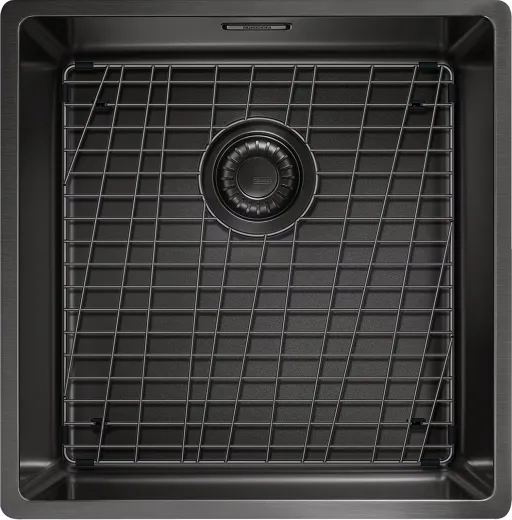 FRANKE Design K�chensp�le Mythos Masterpiece BXM 210/110-40 Edelstahlsp�le Anthracite F-INOX 3 in 1 Siebkorb als Druckknopfventil