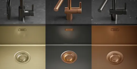 FRANKE Design K�chensp�le Mythos Masterpiece BXM 210/110-40 Edelstahlsp�le Copper F-INOX 3 in 1 Siebkorb als Stopfenventil