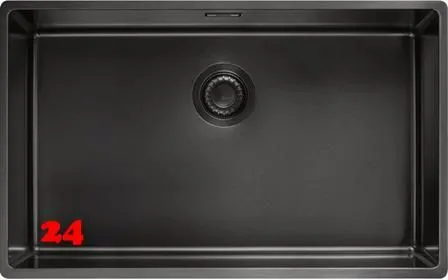 FRANKE Design Küchenspüle Mythos Masterpiece BXM 210/110-68 Edelstahlspüle Anthracite F-INOX 3 in 1 Siebkorb als Stopfenventil FRANKE Design Küchenspüle Mythos Masterpiece BXM 210/110-68 Edelstahlspüle Anthracite F-INOX 3 in 1 Siebkorb als Stopfenventil